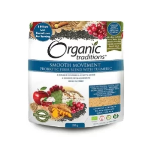 Image of Organic Traditions Smooth Movement Probiotic Fiber Blend with Turmeric 200g