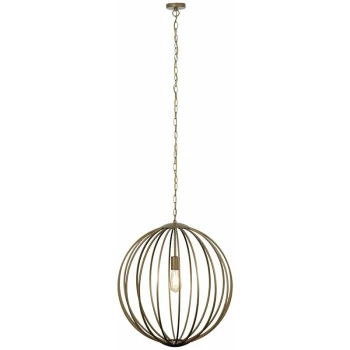 Image of Minisun - Matt Gold Geometric Ceiling Pendant Wire Frame Shade - No Bulb