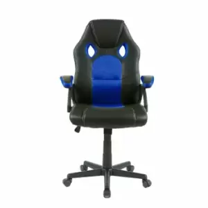Image of Neo Direct Blue Swivel and Tilt PU Leather Mesh Office Racing Chair