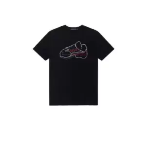 Image of French Connection Embroidery Trainer T-Shirt - Black