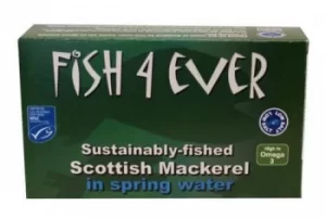 Image of Fish 4 Ever Sustainably-Fished Mackerel in Spring Water 125g