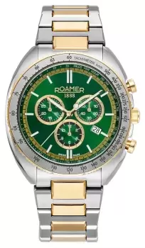Image of Roamer 868837 47 75 70 Power Chrono (44mm) Green Dial / Gold Watch