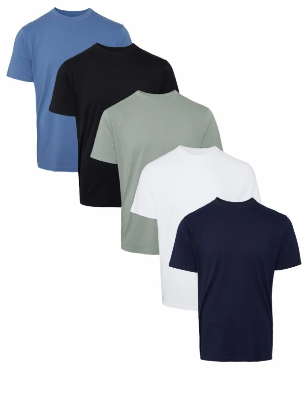 Image of Threadbare 5-Pack 'Coretta' Short Sleeve Cotton T-Shirts Blue
