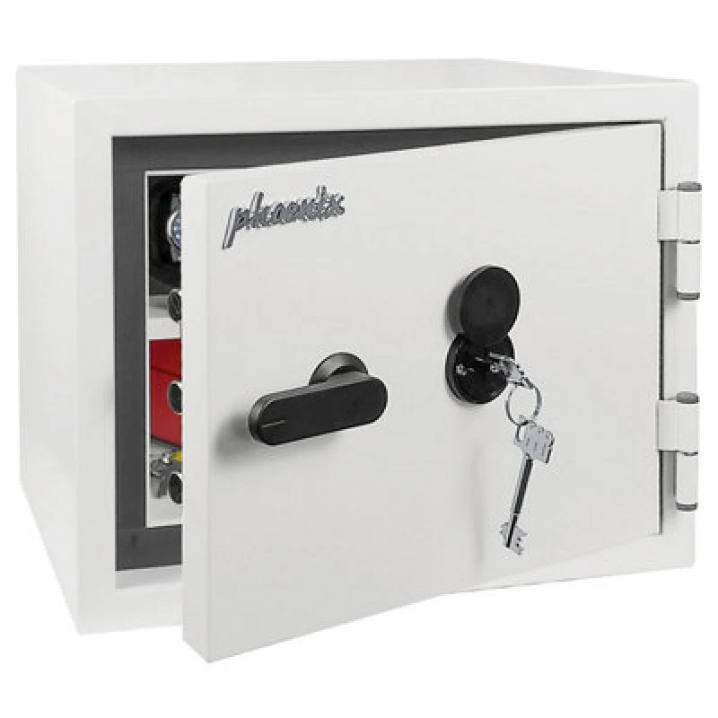 Image of Phoenix Safe Company Phoenix Fortress Pro Ss1461K Security Safe In Scratch-Resistant White Paint With Double-Bitted Key Lock