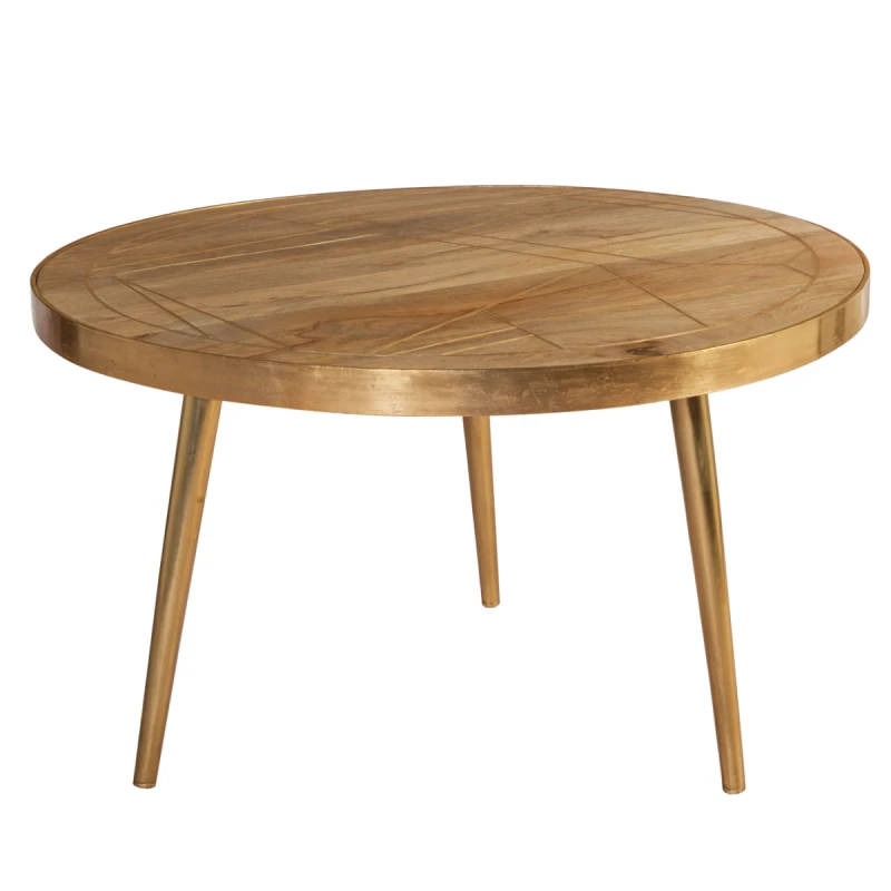 Image of Indian Hub Light Gold Round Coffee Table