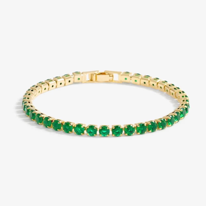 Image of Jon Richard Gold Plated And Emerald Tennis Bracelet Jewellery Sets One Size Gold 72165010000