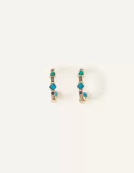 Image of Accessorize Eclectic Gem Hoop Earrings