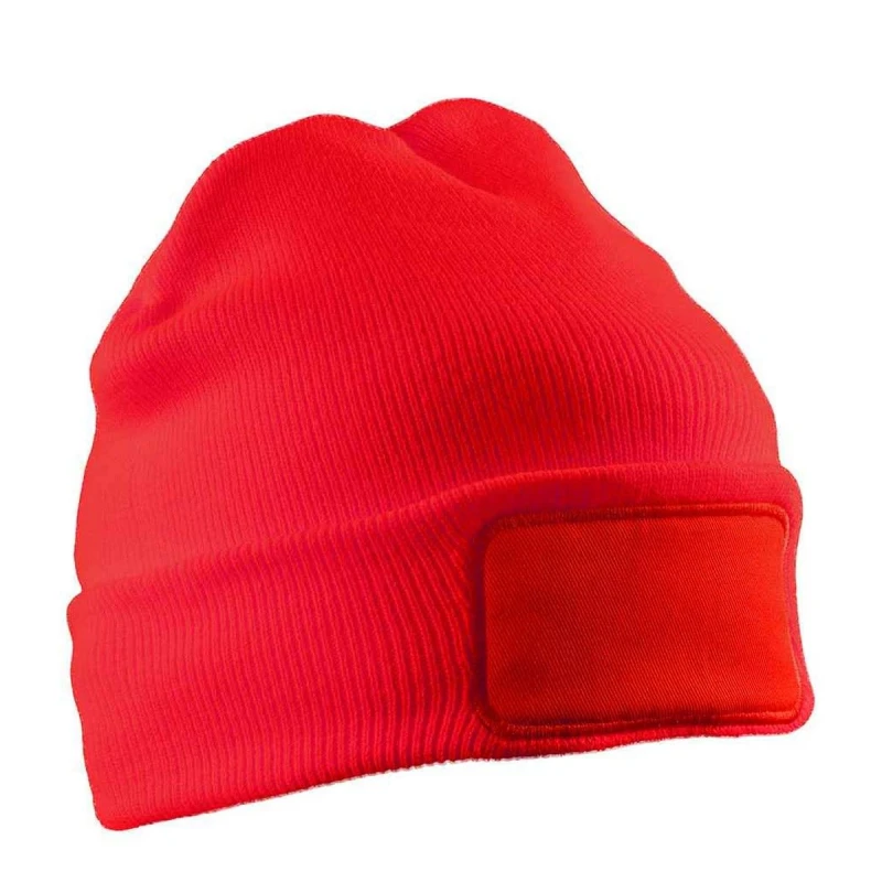 Image of Result Result Men Double Knit Beanie in Red Red One Size Male 5063693907464
