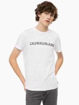 Image of Calvin Klein Jeans Institutional Logo T-Shirt - White