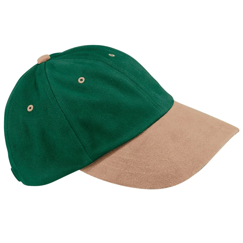 Image of Beechfield Beechfield Men Low Profile Heavy Brushed Cotton Baseball Cap in Green Green One Size Male 5055747801804