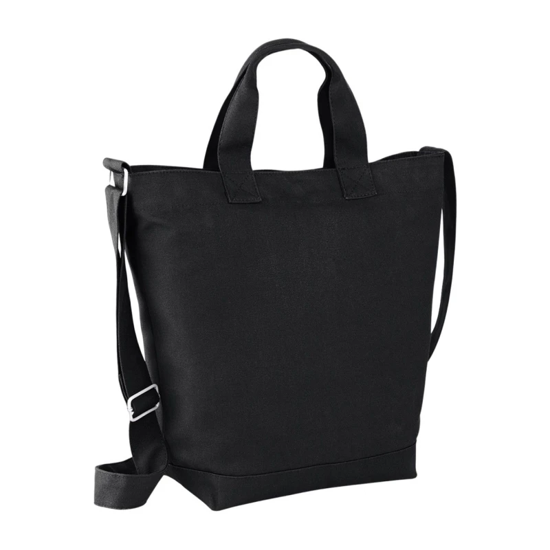 Image of Bagbase Mens Canvas Shoulder Bag in Black Male