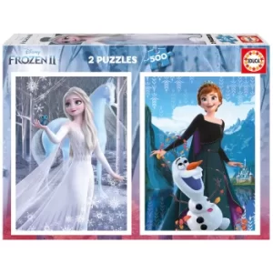 Image of Disney Frozen 2-in-1 Jigsaw Puzzles (500 Pieces)