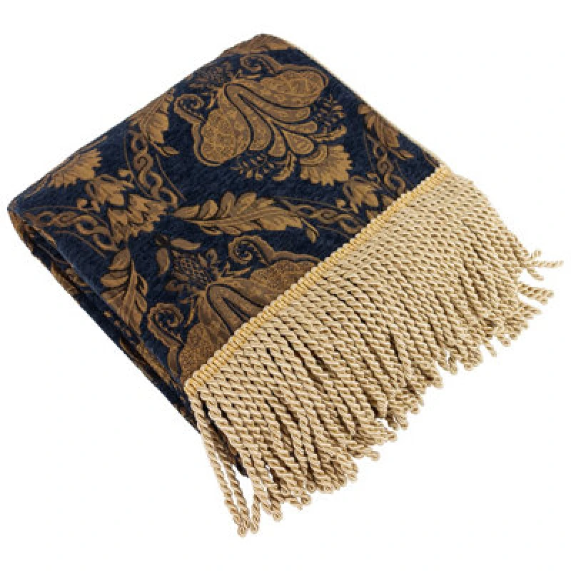 Image of Paoletti Paoletti Shiraz Danmask Jacquard Throw in Navy Navy One Size Unisex 5025532716019