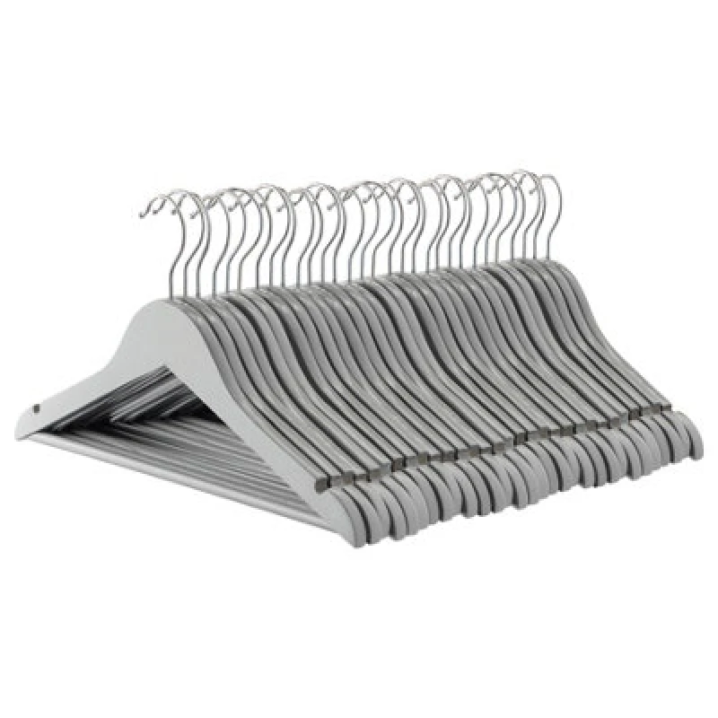 Image of Harbour Housewares Wooden Children's Coat Hangers - Grey - Pack Of 30