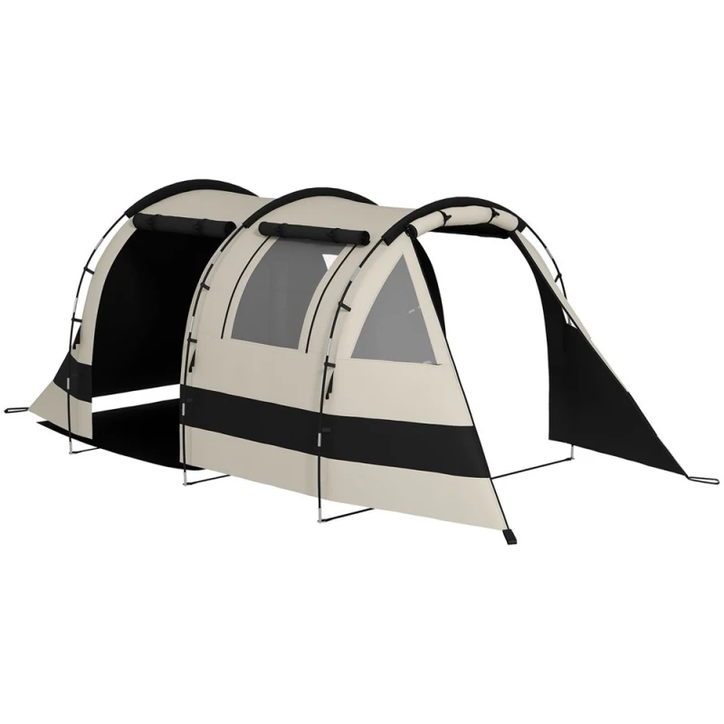 Image of Outsunny Outsunny Blackout Camping Tent with Bedroom & Living Room for 4-5 Person, Khaki - Khaki