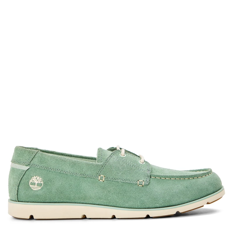 Image of Timberland Mens Grafton Bay Lace Up Dark Blue Boat Shoes Light Grn Suede male 6.5 (40)