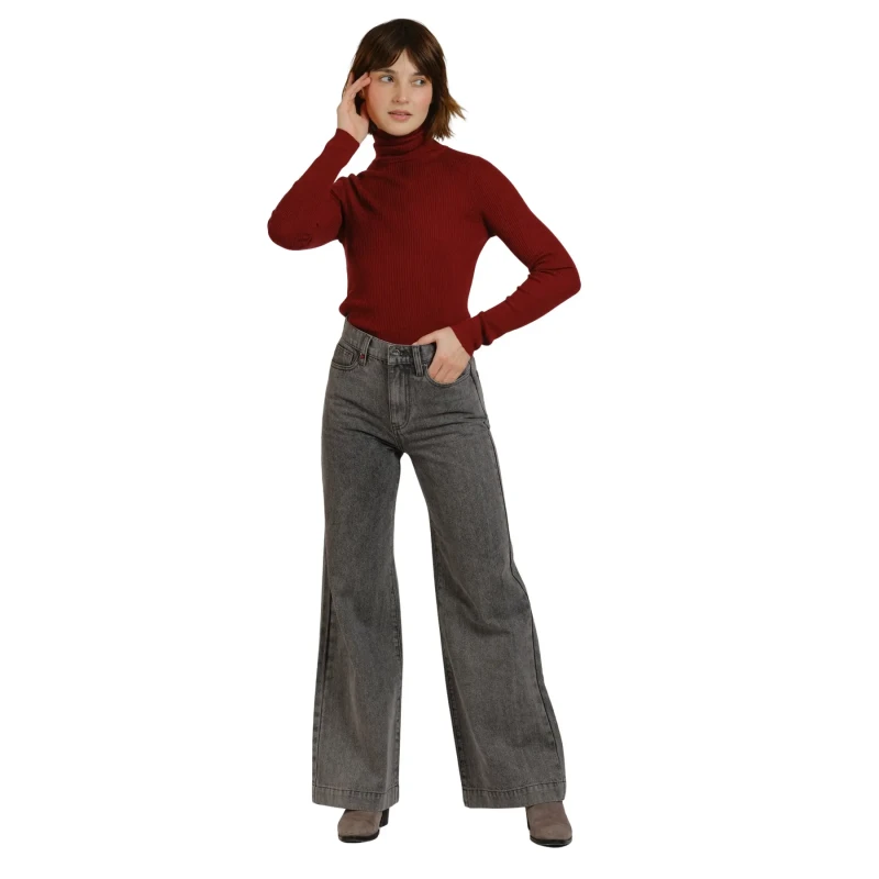 Image of F.A.M. Paris Womens wide-leg jeans F.A.M. Paris Fleure Gris Female L