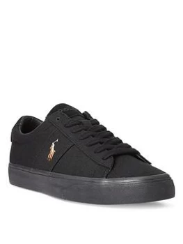 Image of Polo Ralph Lauren Sayer Canvas Trainers - Black, Size 9, Men