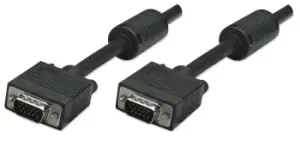 Image of Manhattan VGA Monitor Cable (with Ferrite Cores), 10m, Black, Male...