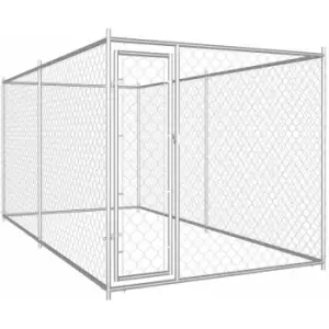 Image of Vidaxl - Outdoor Dog Kennel 382x192x185cm Silver