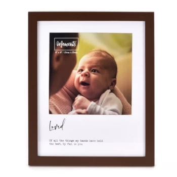 Image of Moments Wooden Photo Frame with Mount 6" x 6" - Loved
