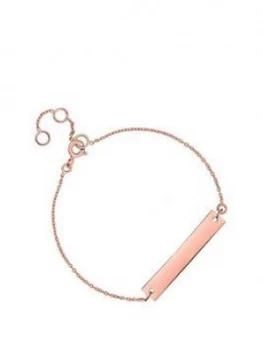 Image of Simply Silver Rose Gold Plated Sterling Silver Personalised Engravable Bar Bracelet