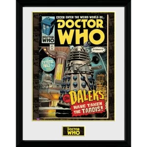 Image of Doctor Who Daleks Tardis Comic Framed Collector Print