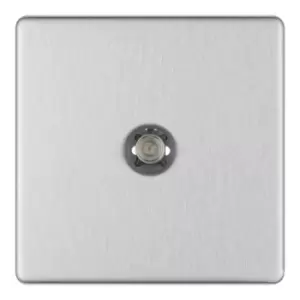 Image of British General Nexus 1 Gang Satellite Socket Brushed Steel FBS64