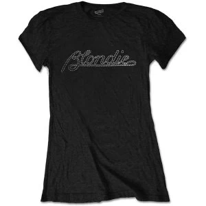 Image of Blondie - Logo Womens Medium T-Shirt - Black