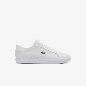 Image of Mens Lacoste Powercourt Leather Trainers Size 8 UK White