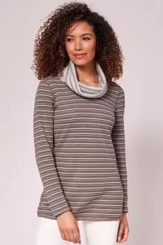 Image of Reversible Long Sleeve Cowl Neck Jersey Top