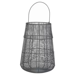 Image of Large Wire Silver And Grey Glowray Conical Lantern