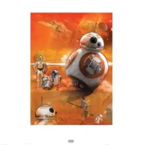 Image of Zavvi Exclusive 60x80 BB-8 Star Wars The Force Awakens Fine Art Print