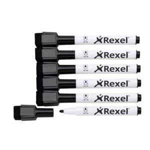 Image of Rexel Magnetic Dry Erase Marker Pack of 6