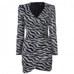 Image of Bardot Party Print Dress - White