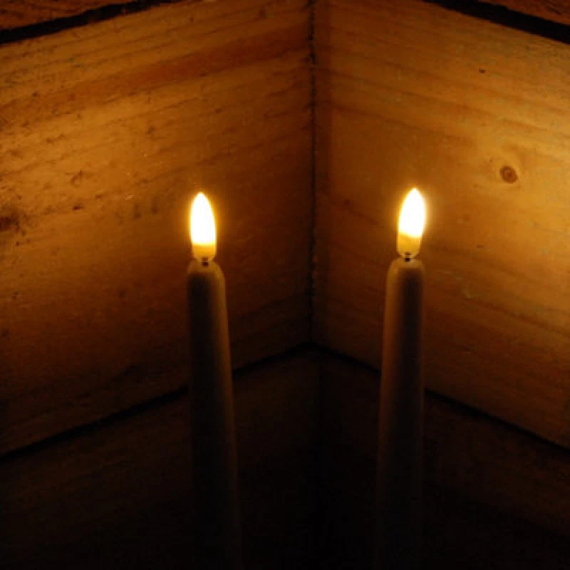 Image of Samuel Alexander 27.5cm 2pc Taper Candles with real flame effect LED technology Cream