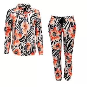Image of Cyberjammies Nicole Animal Floral Print Pyjama Set - White