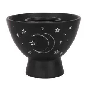 Image of Black Moon and Stars Terracotta Smudge Bowl