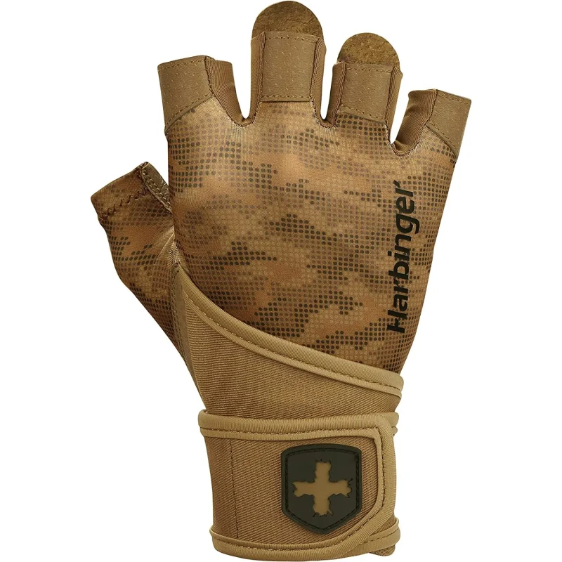 Image of Harbinger Wrist Wrap Glove 2.0 - Brown Brown S