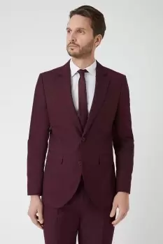 Image of Mens Slim Fit Burgundy Suit Jacket