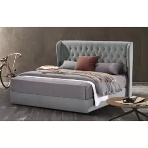 Image of Mariappa Bed King Plush Velvet Grey