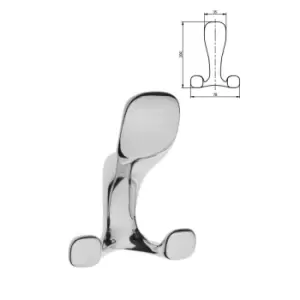 Image of GTV Modern Hat Coat Hanger Hook Door Wall Bath Model Toledo 104mm - Colour Chrom
