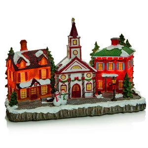 Image of Premier Decoration Ltd Premier Lit Church Village Scene