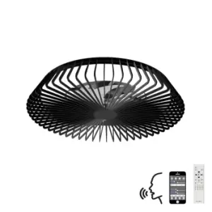Image of Himalaya LED Dimmable Ceiling Light & 35W DC Fan, Remote Control, APP & Alexa/Google Voice Control, Black