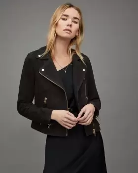 Image of AllSaints Suede Dalby Biker Jacket