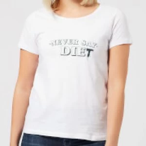 Image of Never Say Die-t Womens T-Shirt - White - 3XL