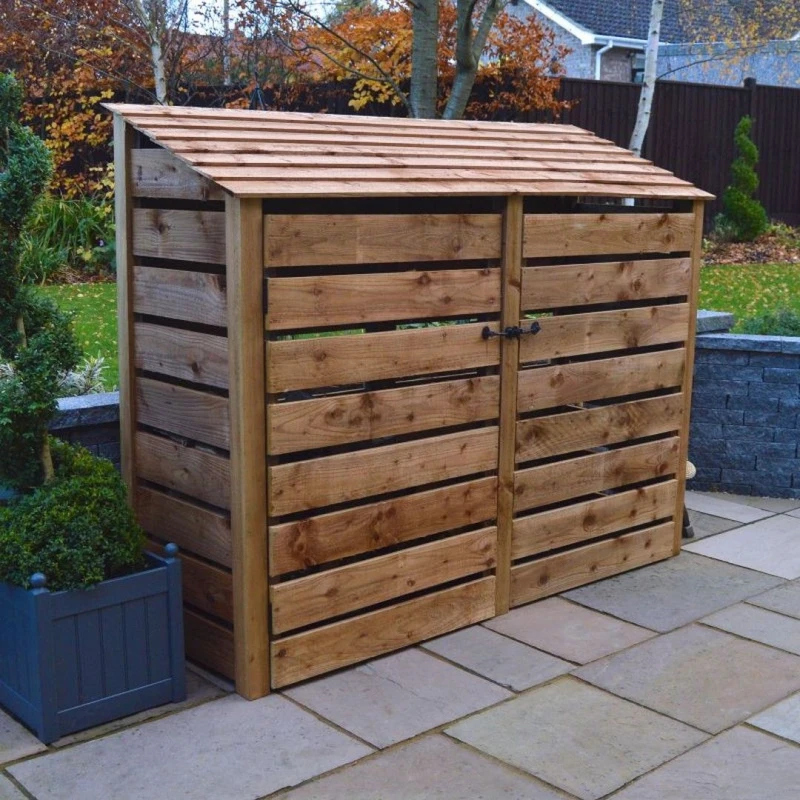 Image of Rutland County Garden Furniture Ltd Normanton 6ft Log Store with Doors, L80 x W230 x H181 cm, Rustic Brown Brown Unisex