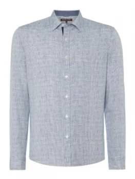 Image of Mens Michael Kors Slim fit chap print tiny check shirt Blue