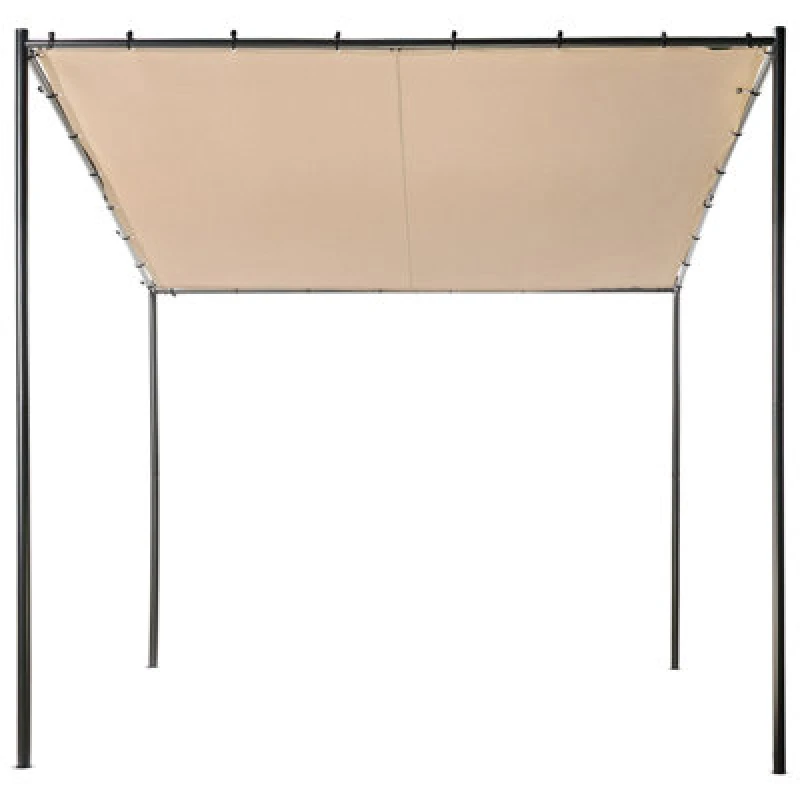 Image of Beliani Gazebo Vimino Metal 282cm 294cm Taupe