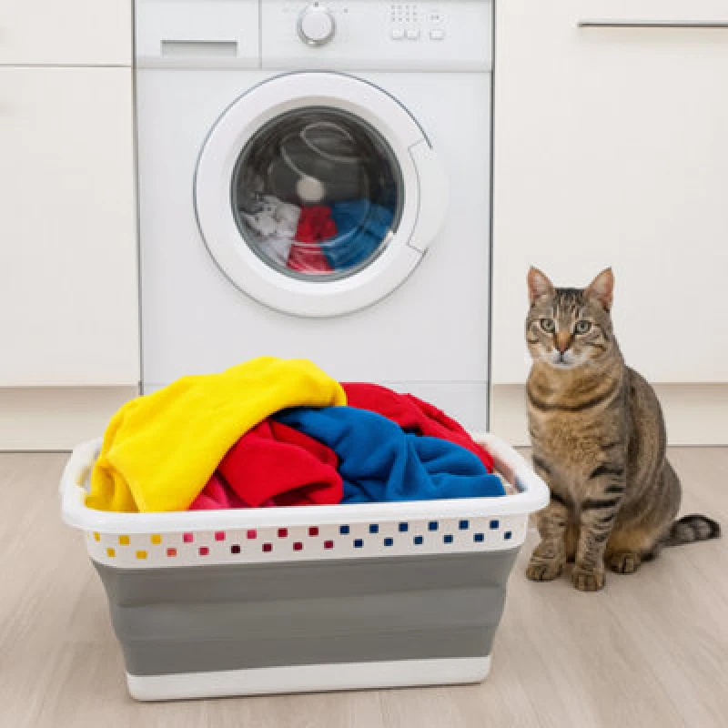 Image of Harbour Housewares 42L Collapsible Laundry Basket - Foldable Washing Clothes Storage Hamper Bin